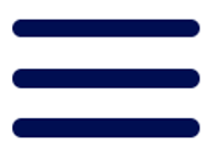 Drei blaue Streifen die das Menü symbolisieren